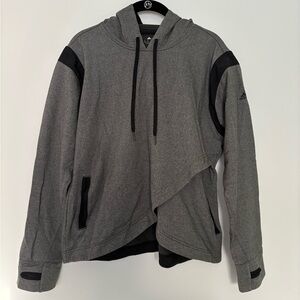 Grey and Black Asymmetrical Hoodie